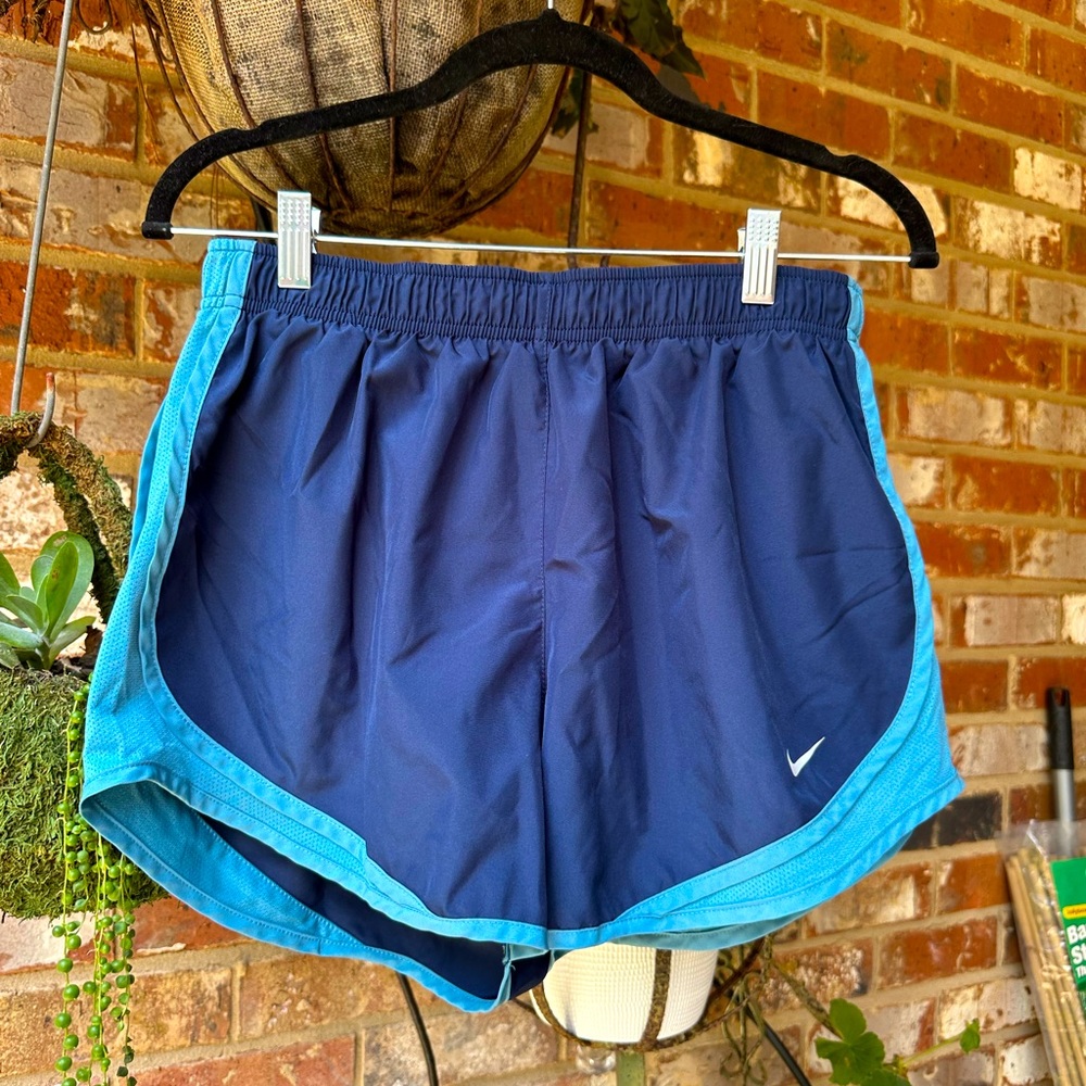 SET OF 2 Nike drifit shorts. Navy with stone blue trim and black with white trim